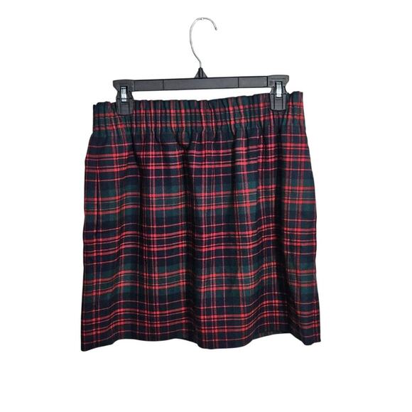 J Crew Plaid Wool Blend Elastic High Waist Mini Skirt Pull-on Size 6 Small - Picture 1 of 6
